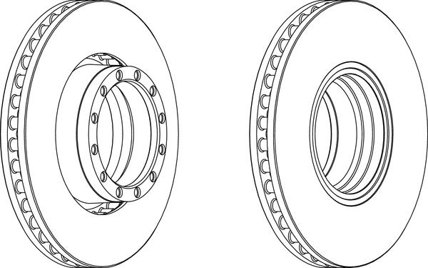 Артикул: FCR251A, Диск тормозной со шпильками Iveco EuroCargo/EuroStar/EuroTech