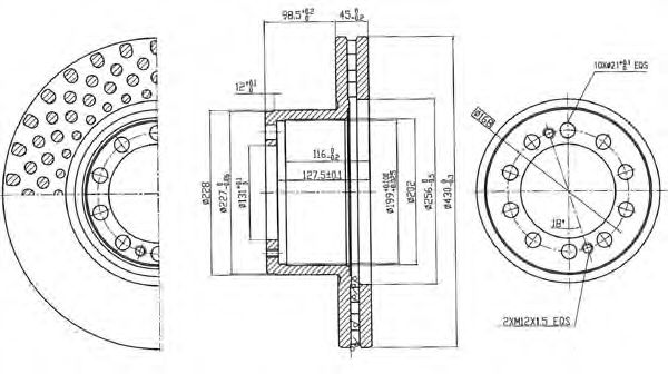 Артикул: BCR323A, Диск тормозной MB Actros/Atego/Axor/Econic