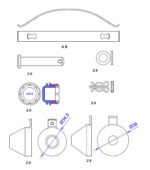 Артикул: FCV1678B, Колодки тормозные WVA29165 с установ. к-том BPW Knorr SB3745T (SB6)